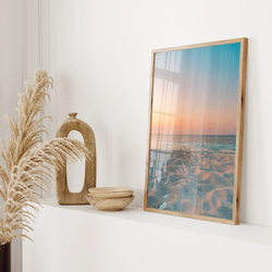 アートポスター ビーチ 海 トロピカル ピンク ピーチ おしゃれ 北欧風 シンプルモダン 癒し リゾート 4枚目の画像