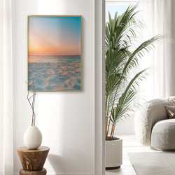 アートポスター ビーチ 海 トロピカル ピンク ピーチ おしゃれ 北欧風 シンプルモダン 癒し リゾート 3枚目の画像