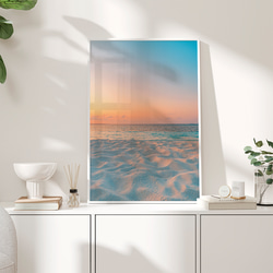 アートポスター ビーチ 海 トロピカル ピンク ピーチ おしゃれ 北欧風 シンプルモダン 癒し リゾート 5枚目の画像