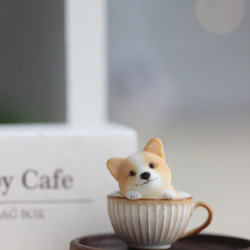puppy cafe 小狗咖啡馆耳夹耳环耳饰 可爱精致原创设计手工制作礼物 第3張的照片