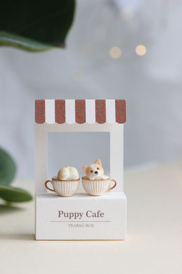 puppy cafe 小狗咖啡馆耳夹耳环耳饰 可爱精致原创设计手工制作礼物 第4張的照片