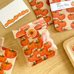 かぼちゃの平袋〈小｜8枚入〉マチなし 紙袋 ペーパーバッグ ギフトバッグ ラッピング 野菜モチーフ おしゃれ かわいい 1枚目の画像