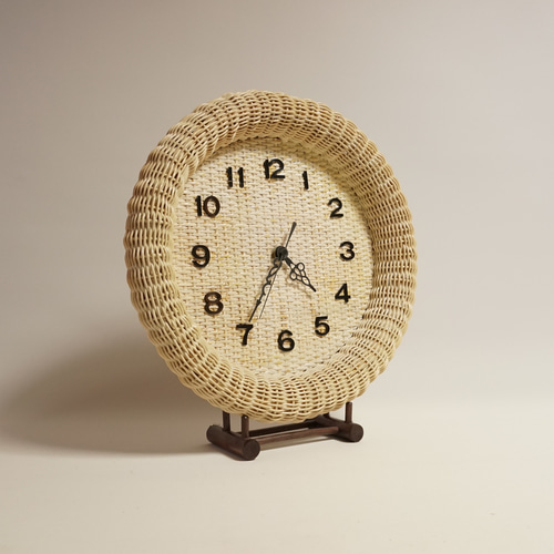 ラタン ウォールクロック（壁掛け時計）【アラビア数字】 掛け時計