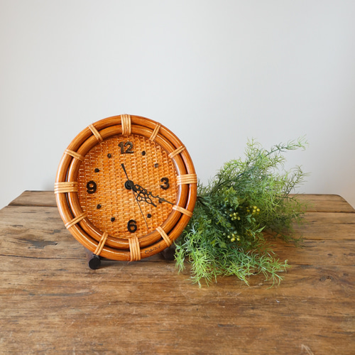 ラタン ウォールクロック（壁掛け時計）【丸型】 掛け時計・置き時計