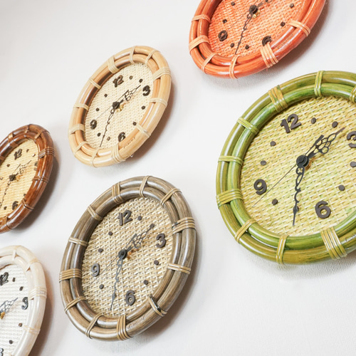 ラタン ウォールクロック（壁掛け時計）【丸型】 掛け時計・置き時計