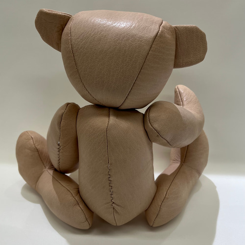ハンドメイド テディベア ディストレスアルパカ ブラウン色 手作り テディベア 鹿革 オーダー制作のみ その他素材 革工房Deepzone