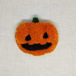 かぼちゃの刺繍ブローチ　ハロウィン　ジャックオランタン 4枚目の画像