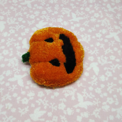 かぼちゃの刺繍ブローチ　ハロウィン　ジャックオランタン 8枚目の画像