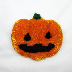 かぼちゃの刺繍ブローチ　ハロウィン　ジャックオランタン 2枚目の画像