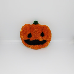 かぼちゃの刺繍ブローチ　ハロウィン　ジャックオランタン 5枚目の画像