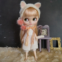 アヒルのお面　ミディブライス アウトフィット　編みぐるみ　ブライス アヒルのお面 ミディブライス アウトフィット 編みぐるみ ブライス