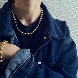 ー8ミリボールチェーンネックレスー　ボールチェーン　ボールチェーンネックレス　サージカルステンレス　チェーンネックレス 14枚目の画像