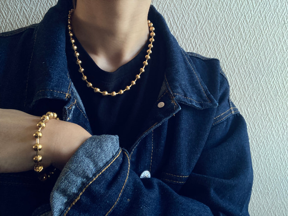 ー8ミリボールチェーンネックレスー　ボールチェーン　ボールチェーンネックレス　サージカルステンレス　チェーンネックレス 14枚目の画像