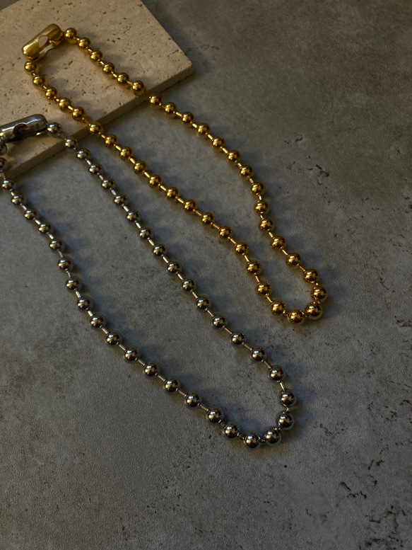 ー8ミリボールチェーンネックレスー　ボールチェーン　ボールチェーンネックレス　サージカルステンレス　チェーンネックレス 13枚目の画像