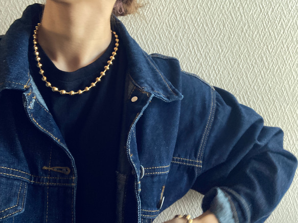 ー8ミリボールチェーンネックレスー　ボールチェーン　ボールチェーンネックレス　サージカルステンレス　チェーンネックレス 15枚目の画像