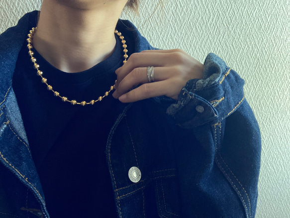 ー8ミリボールチェーンネックレスー　ボールチェーン　ボールチェーンネックレス　サージカルステンレス　チェーンネックレス 2枚目の画像