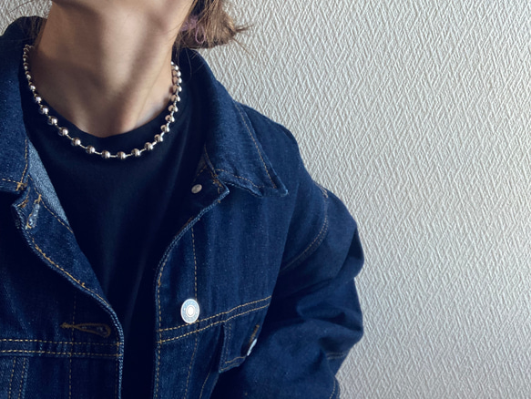 ー8ミリボールチェーンネックレスー　ボールチェーン　ボールチェーンネックレス　サージカルステンレス　チェーンネックレス 9枚目の画像