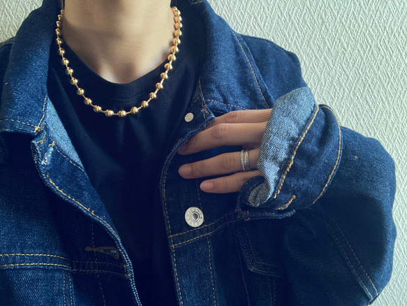 ー8ミリボールチェーンネックレスー　ボールチェーン　ボールチェーンネックレス　サージカルステンレス　チェーンネックレス 5枚目の画像