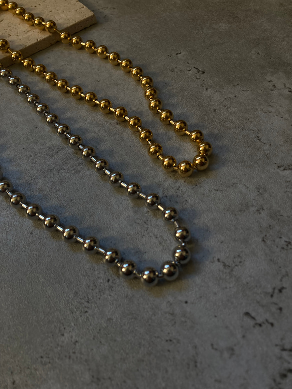 ー8ミリボールチェーンネックレスー　ボールチェーン　ボールチェーンネックレス　サージカルステンレス　チェーンネックレス 12枚目の画像