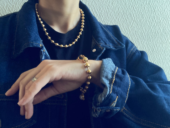 ー8ミリボールチェーンネックレスー　ボールチェーン　ボールチェーンネックレス　サージカルステンレス　チェーンネックレス 6枚目の画像