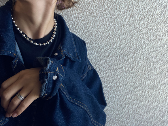 ー8ミリボールチェーンネックレスー　ボールチェーン　ボールチェーンネックレス　サージカルステンレス　チェーンネックレス 11枚目の画像