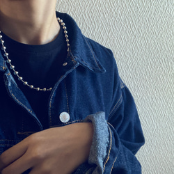 ー8ミリボールチェーンネックレスー　ボールチェーン　ボールチェーンネックレス　サージカルステンレス　チェーンネックレス 7枚目の画像