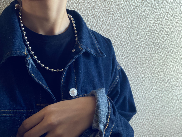 ー8ミリボールチェーンネックレスー　ボールチェーン　ボールチェーンネックレス　サージカルステンレス　チェーンネックレス 7枚目の画像