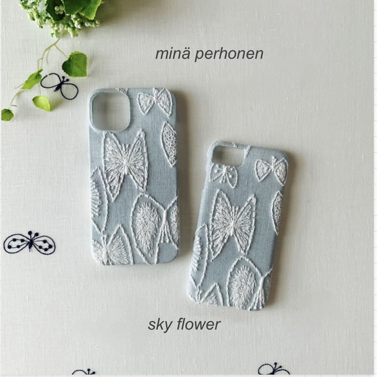 iPhone12手帳型スマホケース ミナペルホネン sky flower iPhone12Pro/iPhone12ケース 手帳型 スマホカバー ミナ