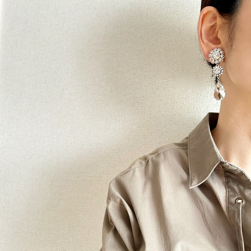 クリスタルスワロフスキー大ぶりピアス【ウェディング・ブライダル