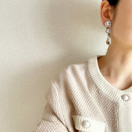 クリスタルスワロフスキー大ぶりピアス【ウェディング・ブライダル
