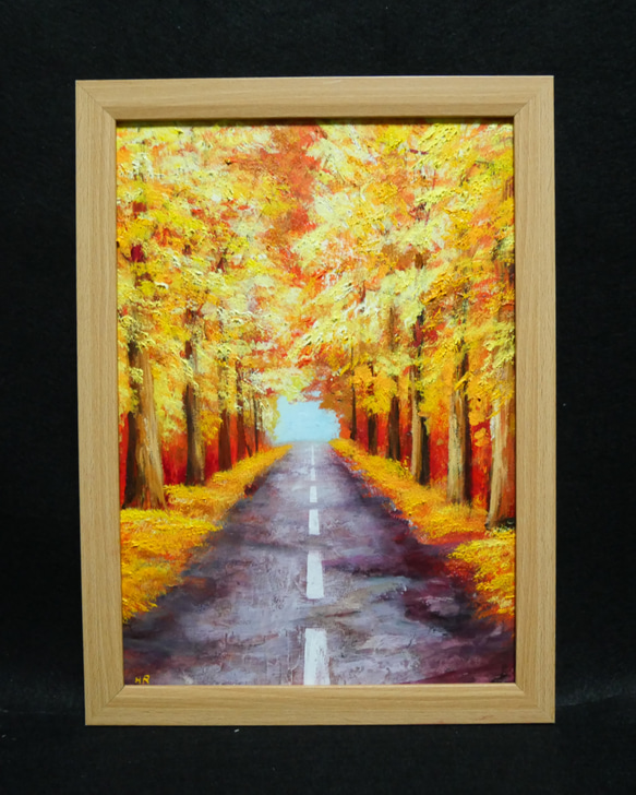 油絵 絵画 【銀杏並木】