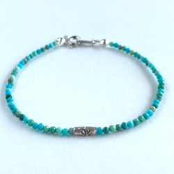 再販×15】SUS316L◇ブルーグラデーショントルマリンの極細ブレスレット