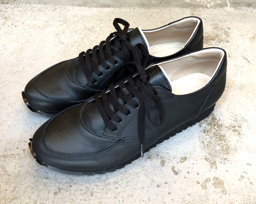 [美品]D&G　スニーカー　オールレザー　本革　ブラック 本革レザースニーカー | Wide Range