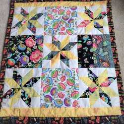 カラフルパッチワーク　ひざ掛け ブランケット パッチワーク ハンドメイド マルチカバー 100cm×100cm