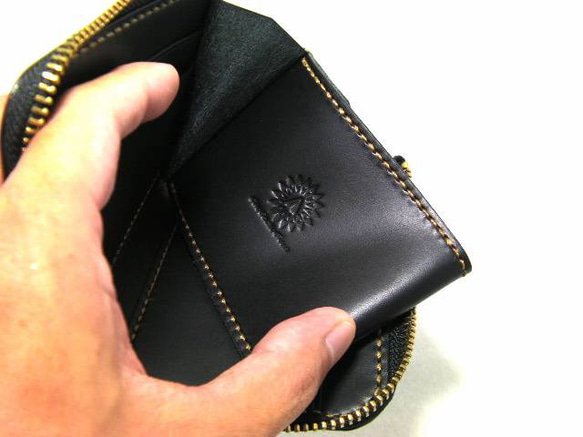 栃木レザー メンズ レディース 財布 ウォレット L字ファスナー コンパクト 小さい ミニ 本革 レザー ハンドメイド 9枚目の画像
