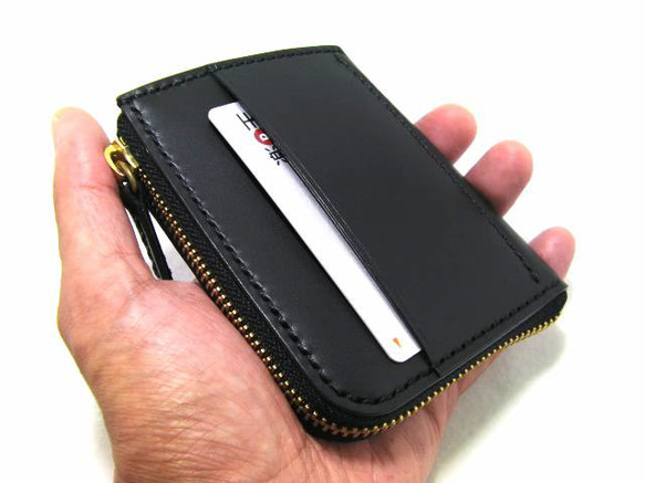 栃木レザー メンズ レディース 財布 ウォレット L字ファスナー コンパクト 小さい ミニ 本革 レザー ハンドメイド 2枚目の画像