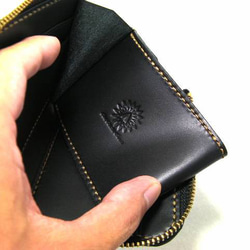 栃木レザー メンズ レディース 財布 ウォレット L字ファスナー コンパクト 小さい ミニ 本革 レザー ハンドメイド 7枚目の画像