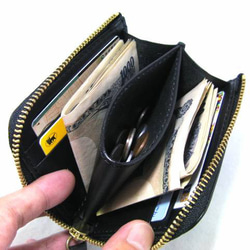 栃木レザー メンズ レディース 財布 ウォレット L字ファスナー コンパクト 小さい ミニ 本革 レザー ハンドメイド 4枚目の画像