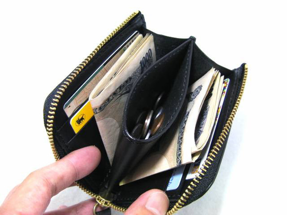 栃木レザー メンズ レディース 財布 ウォレット L字ファスナー コンパクト 小さい ミニ 本革 レザー ハンドメイド 4枚目の画像