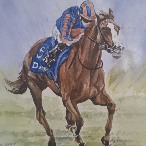 【最安値に挑戦】 水彩画 競走馬 絵画 makochin 通販 16493435｜Creema(クリーマ) 絵画