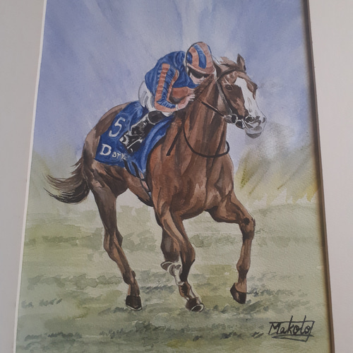競走馬の水彩画を描きます あなたの好きな競走馬、応援している