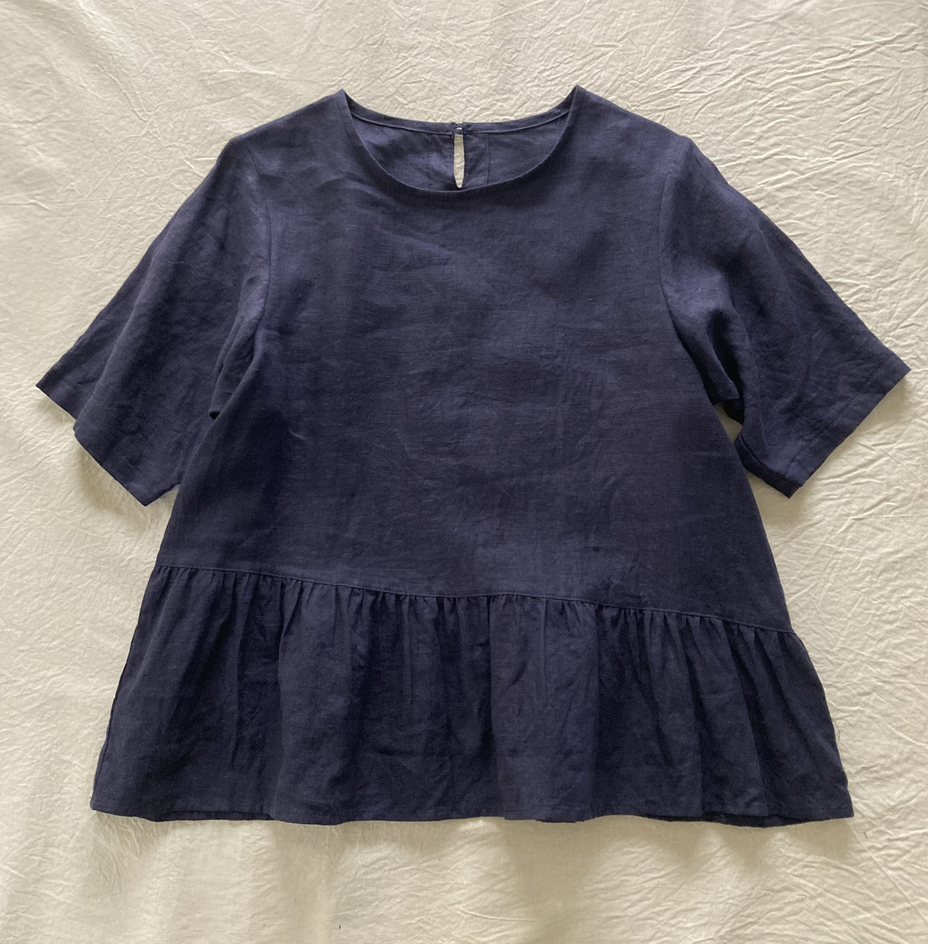 リネン◦ペプラムギャザーブラウス