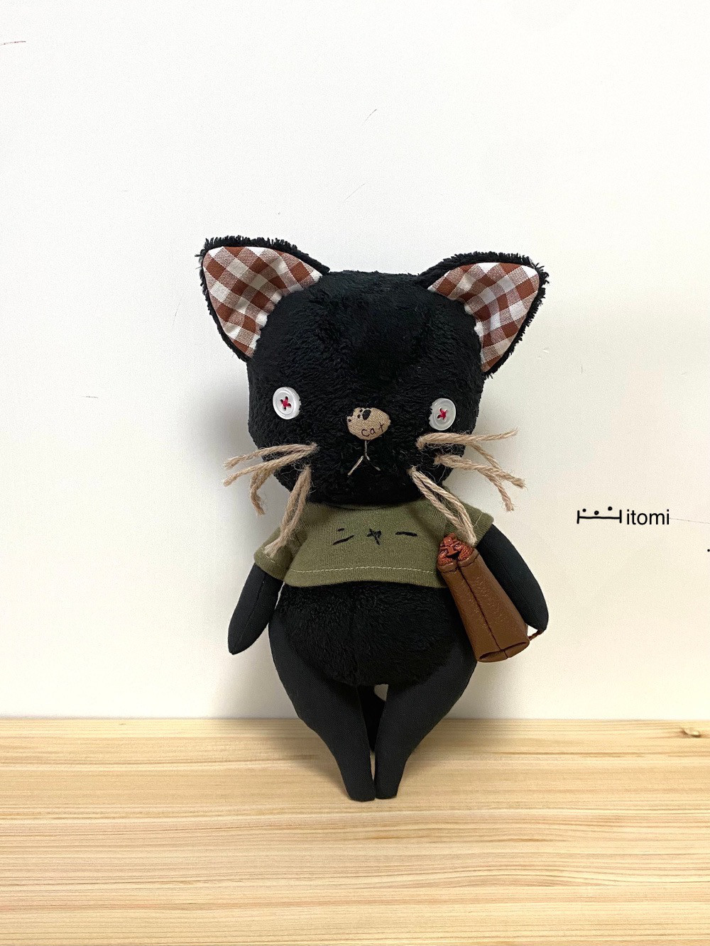 無属性　自作　ぬいぐるみ　10cm （12.5センチ）　骨入り　黒猫