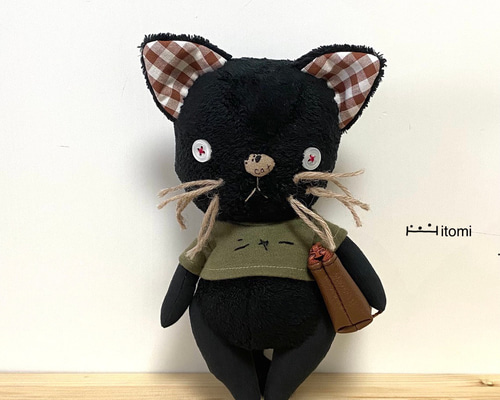 Imda 30cmドール ネコニットセット(黒) Imda 30クラスドール bjd ネコニットセット （ドール用下着 Imda