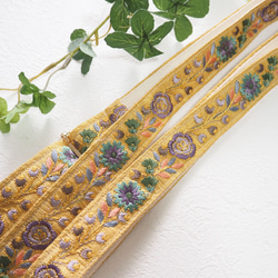 【限定１点】インド刺繍リボンのショルダーストラップ 3枚目の画像