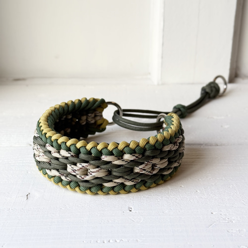 ハーフチョーク ダイヤモンド】パラコード 首輪 チョーカー 幅広 犬