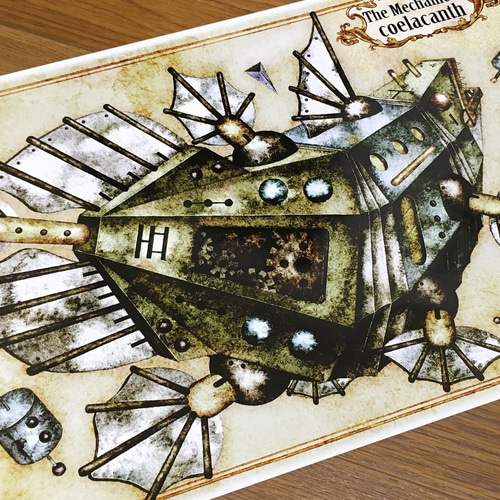 機械仕掛けのシーラカンス』A3ノビの大判アートポスター イラスト