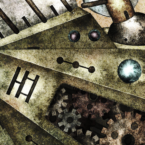 機械仕掛けのシーラカンス』A3ノビの大判アートポスター イラスト