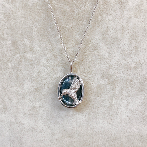 天然石✧静かな蒼 カイヤナイト /シルバーネックレス ネックレス