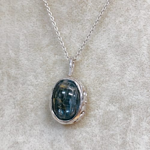 天然石✧静かな蒼 カイヤナイト /シルバーネックレス ネックレス